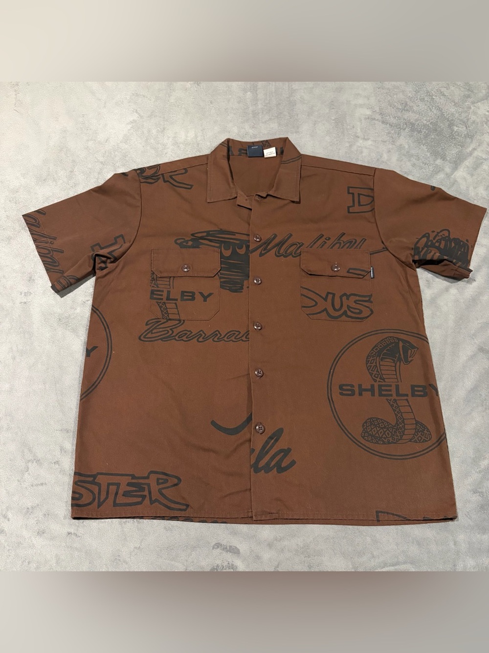 Vintage FreshJive Shirt Mens XL Brown Button Up Shelby Snake Malibu USA Made